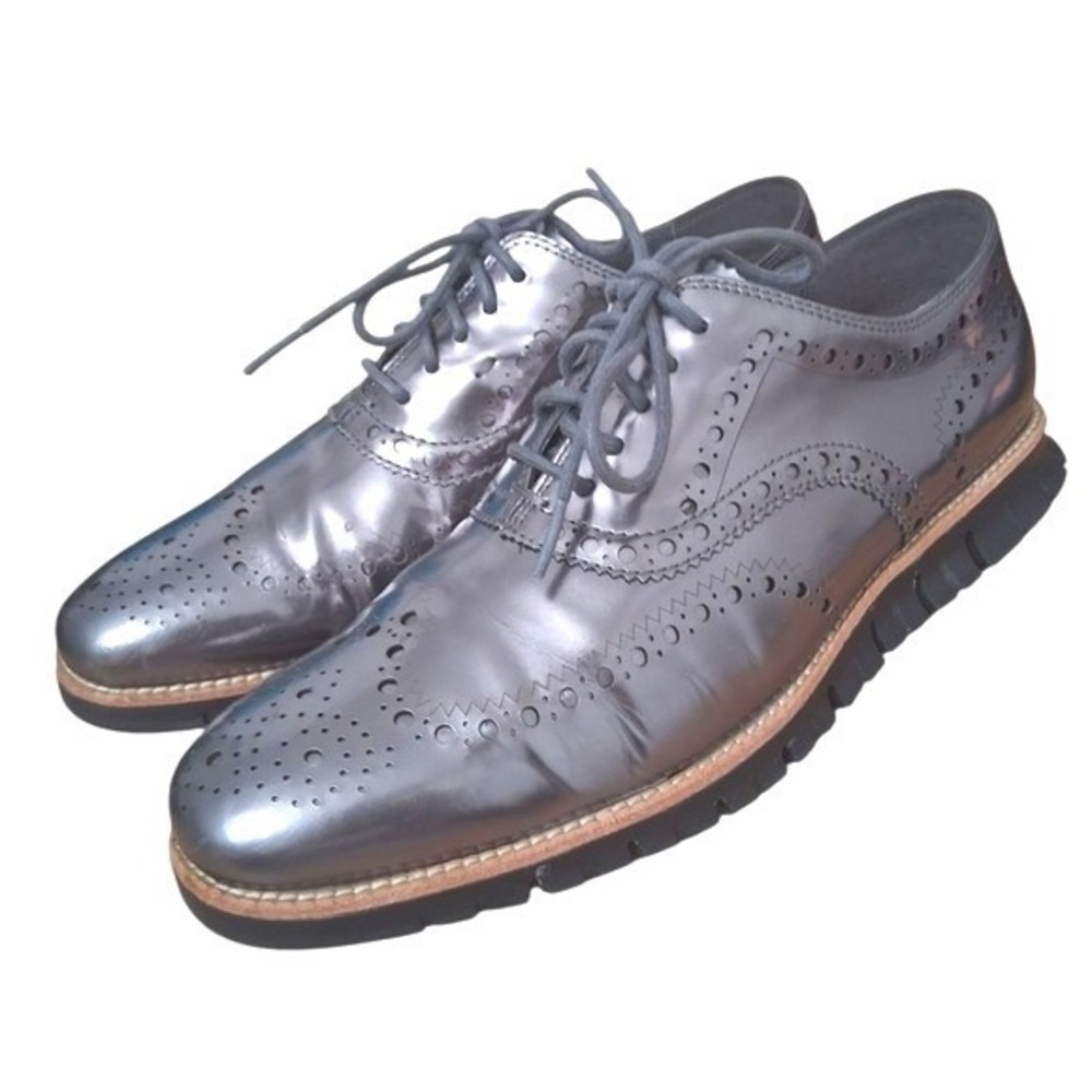 Cole Haan ZERØGRAND Metallic Wingtip Shoes Mens Size 9M Buisness Casual Preppy